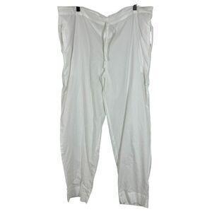 Honeydove Vintage Straight Leg White Cotton Drawstring Pants Lightweight OS